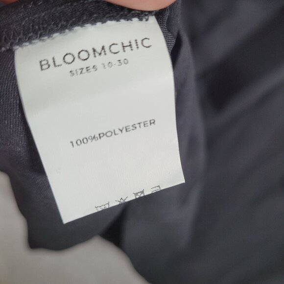 NWT Bloomchic Womens Plus Tent Midi  Dress US 14-16 Chiffon Black Short sleeve - Picture 5 of 9